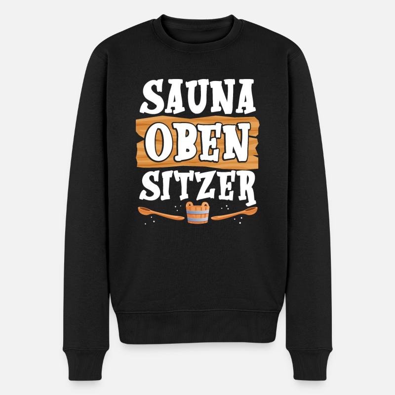 Sauna oben sitzer - Männer Premium Bio Pullover - Schwarz
