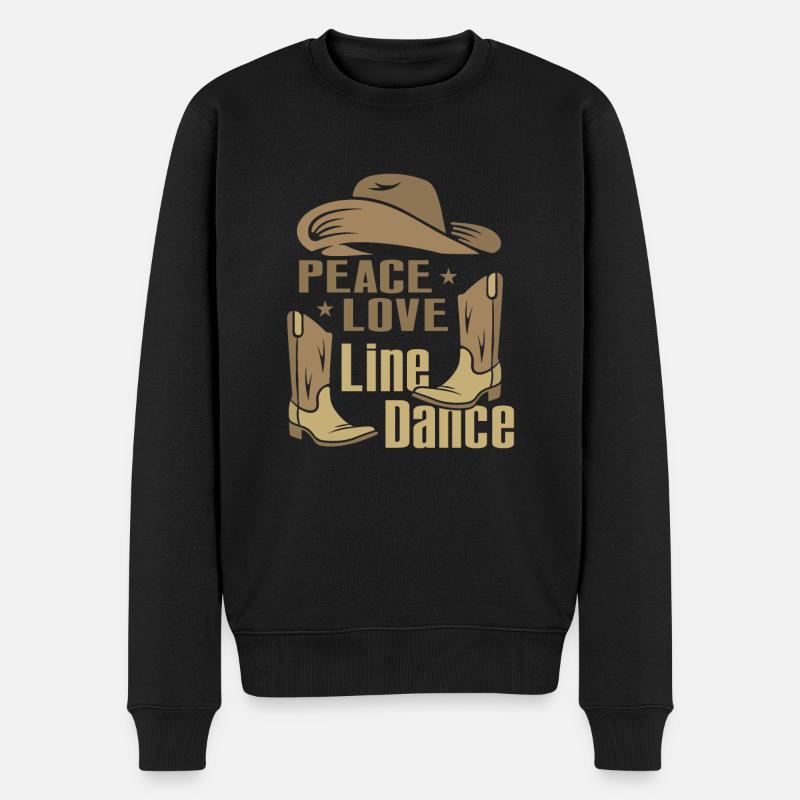 Line Dancing Cowboy Texas Line Dance Geschenk - Männer Premium Bio Pullover - Schwarz