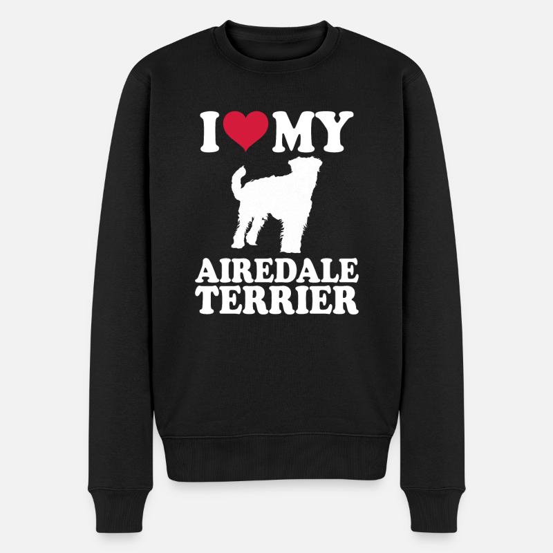 Airedale Terrier Gift Chiens - Pull Premium bio Homme - noir
