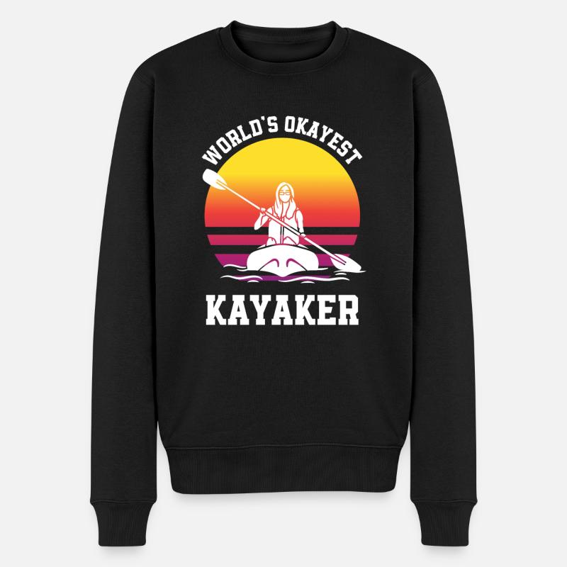 Kajak Kanu - Männer Premium Bio Pullover - Schwarz