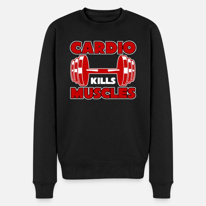 Bodybuilder Cardio Strongman - Männer Premium Bio Pullover - Schwarz