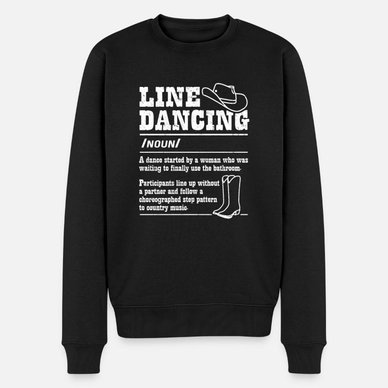 Line Dancing Cowboy Texas Line Dance Geschenk - Männer Premium Bio Pullover - Schwarz
