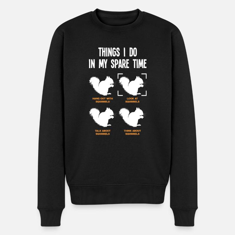 Eichhörnchen - Männer Premium Bio Pullover - Schwarz