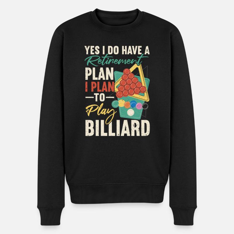 Snooker Pool Billard - Männer Premium Bio Pullover - Schwarz