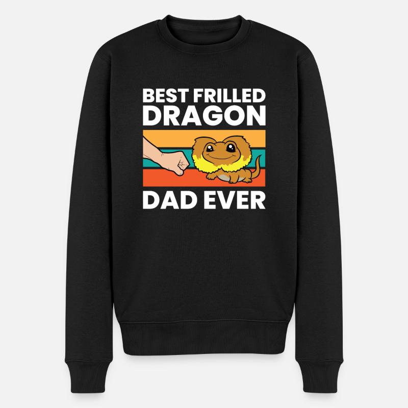Bester Drachen-Papa mit Rüschen - Männer Premium Bio Pullover - Schwarz
