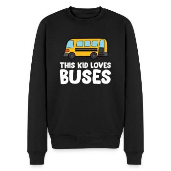 Cet enfant aime les bus aime les autobus scolaires - Pull Premium bio Homme - noir - Devant - Nico (187cm)