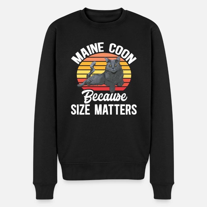 Maine Coon Katze - Männer Premium Bio Pullover - Schwarz