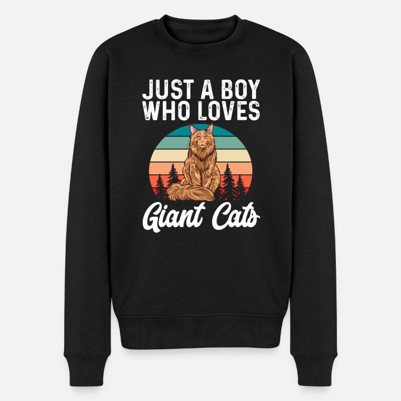 Maine Coon Chat - Pull Premium bio Homme - noir