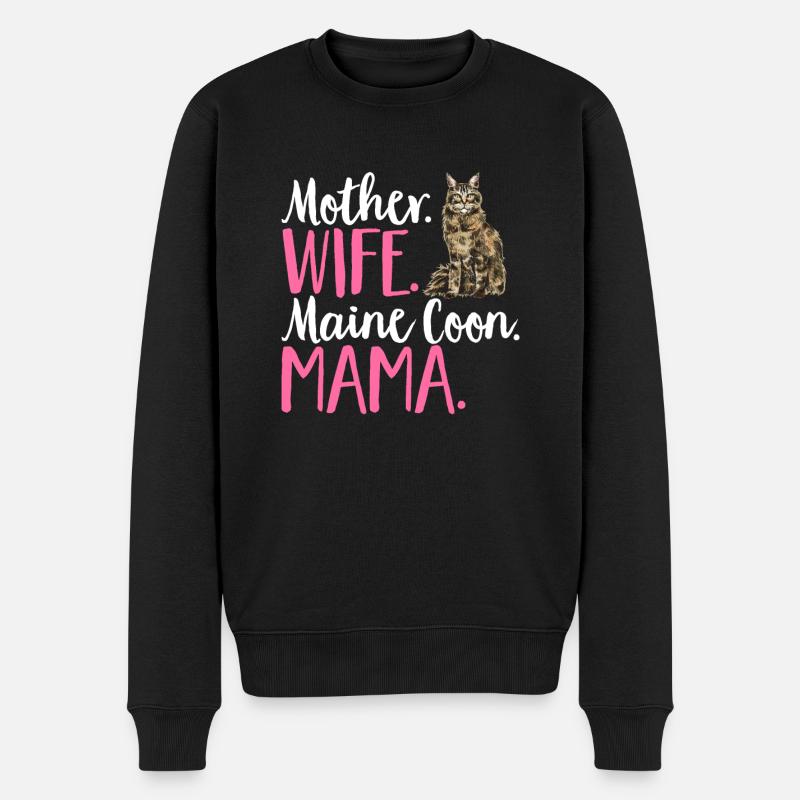 Maine Coon Katze - Männer Premium Bio Pullover - Schwarz