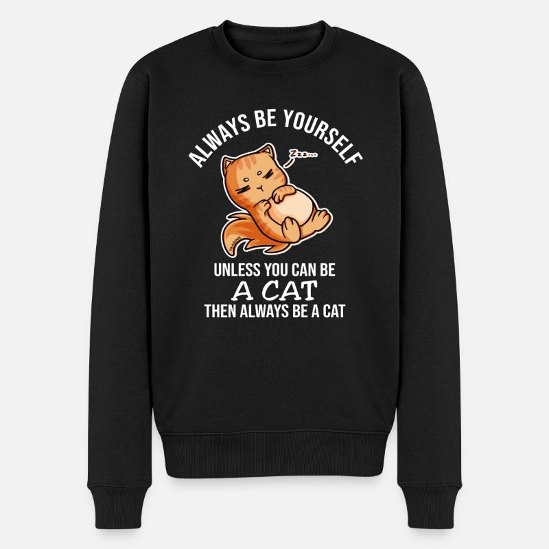 Soyez toujours vous-même Chat - Pull Premium bio Homme - noir