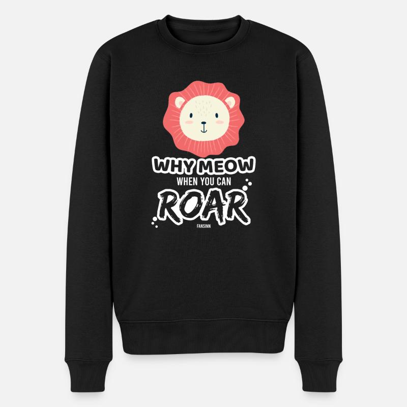 Löwenkind - Männer Premium Bio Pullover - Schwarz