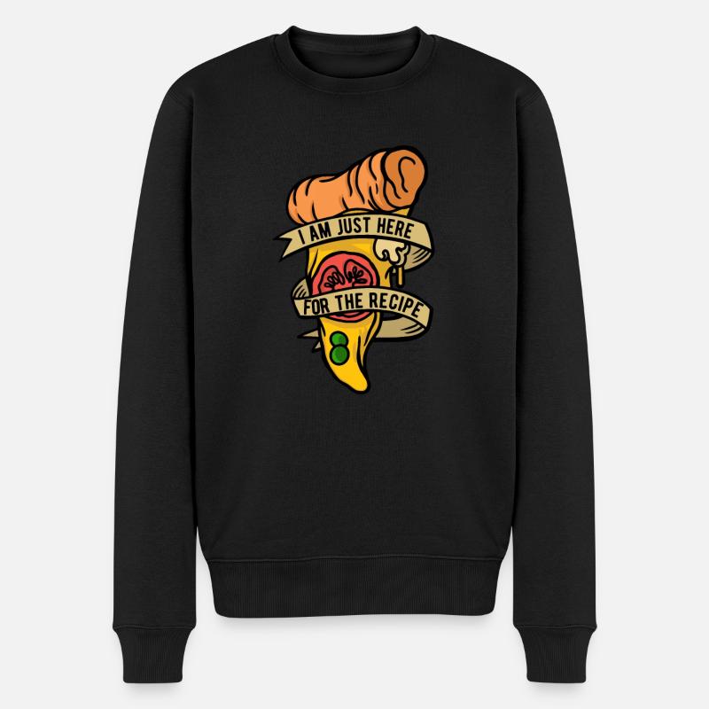 Pizzabäcker Pizzaiolo Pizzarezept - Männer Premium Bio Pullover - Schwarz