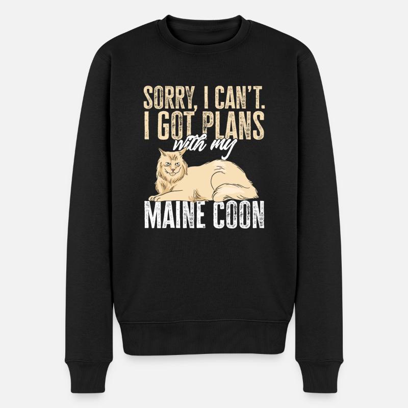 Maine Coon Chat - Pull Premium bio Homme - noir