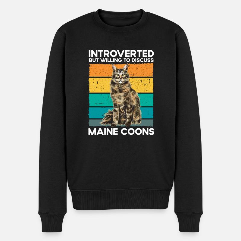 Maine Coon Chat - Pull Premium bio Homme - noir