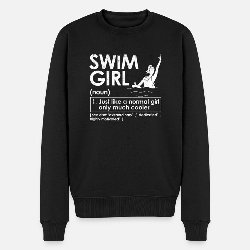 Schwimmen Mädchen Definition lustig Schwimmen - Männer Premium Bio Pullover - Schwarz