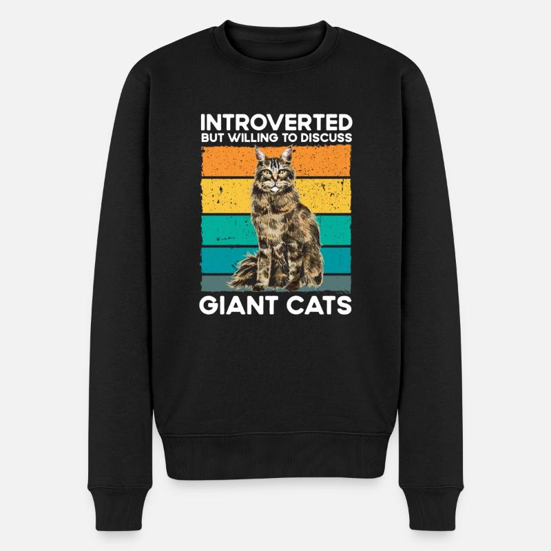 Maine Coon Chat - Pull Premium bio Homme - noir