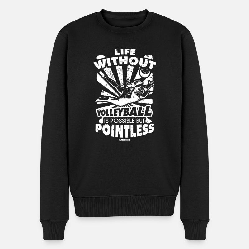 Volley-ball - Pull Premium bio Homme - noir