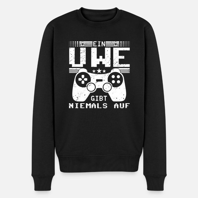 Uwe Gaming Konsole PC Gamer Geschenk - Männer Premium Bio Pullover - Schwarz