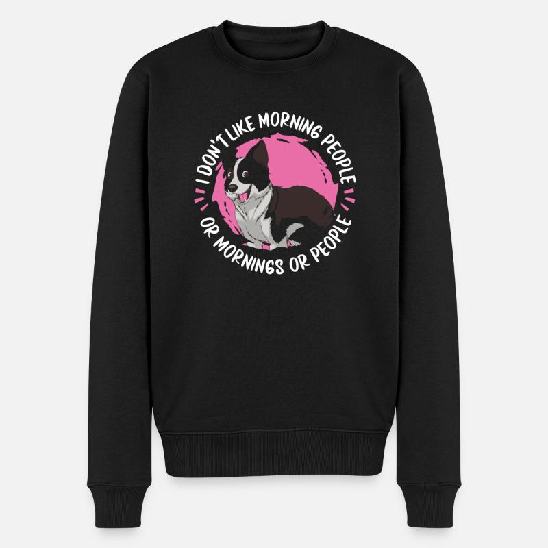 Border Collie - Pull Premium bio Homme - noir