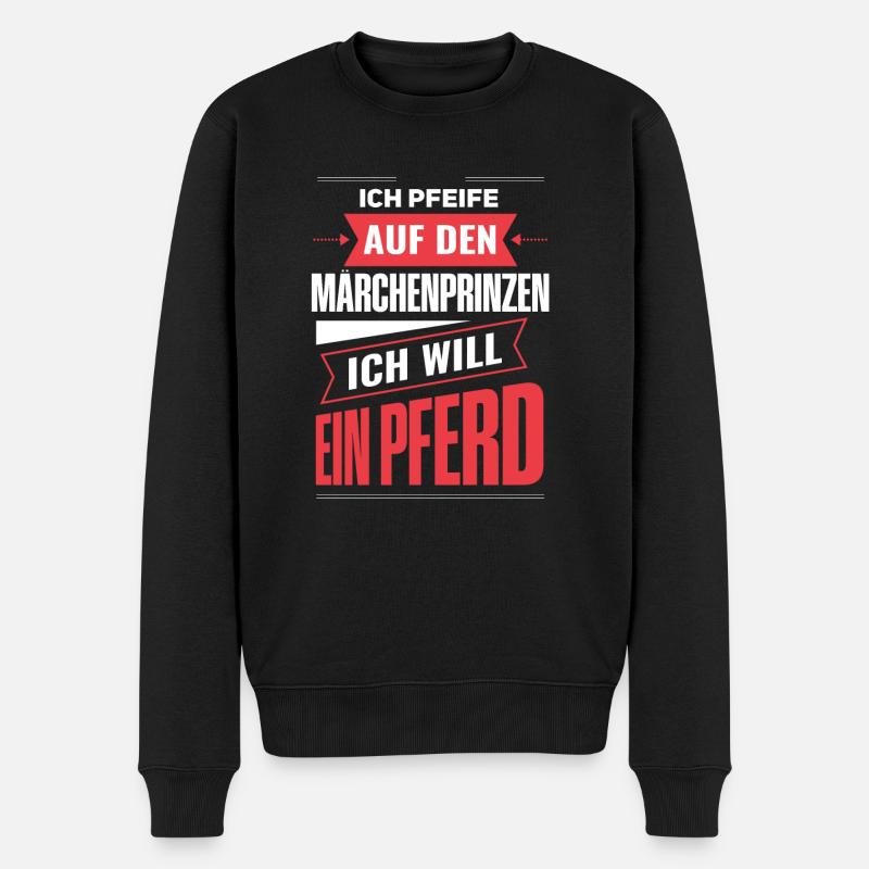 Ich pfeife auf den Märchenprinzen - Männer Premium Bio Pullover - Schwarz