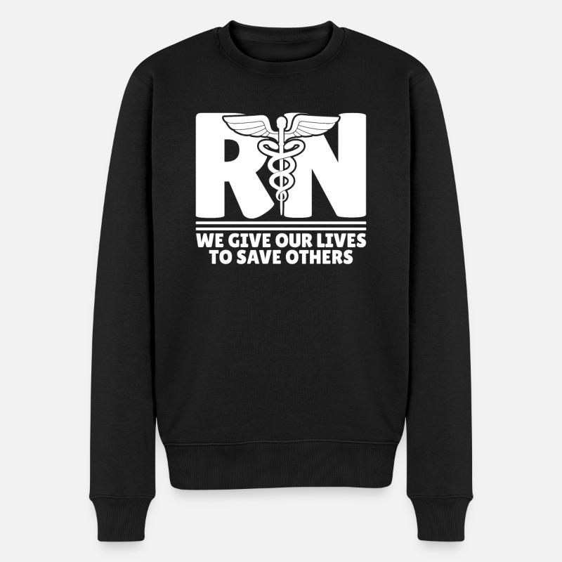 Krankenschwester - Männer Premium Bio Pullover - Schwarz