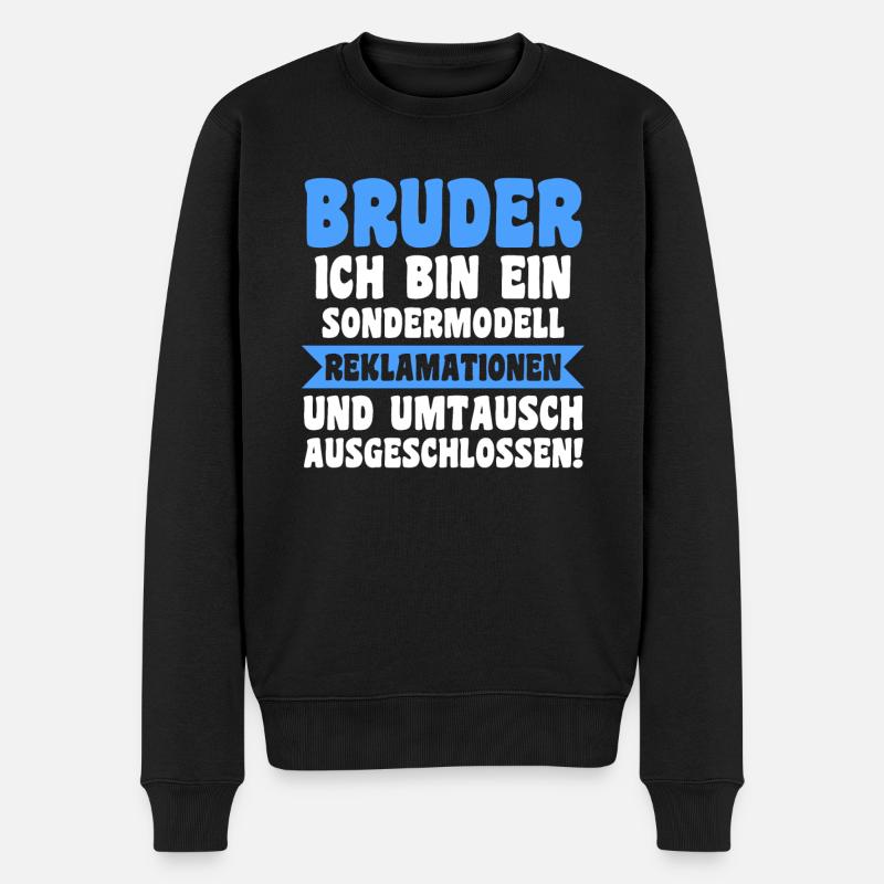 Geschwister Brüder Bruder - Männer Premium Bio Pullover - Schwarz