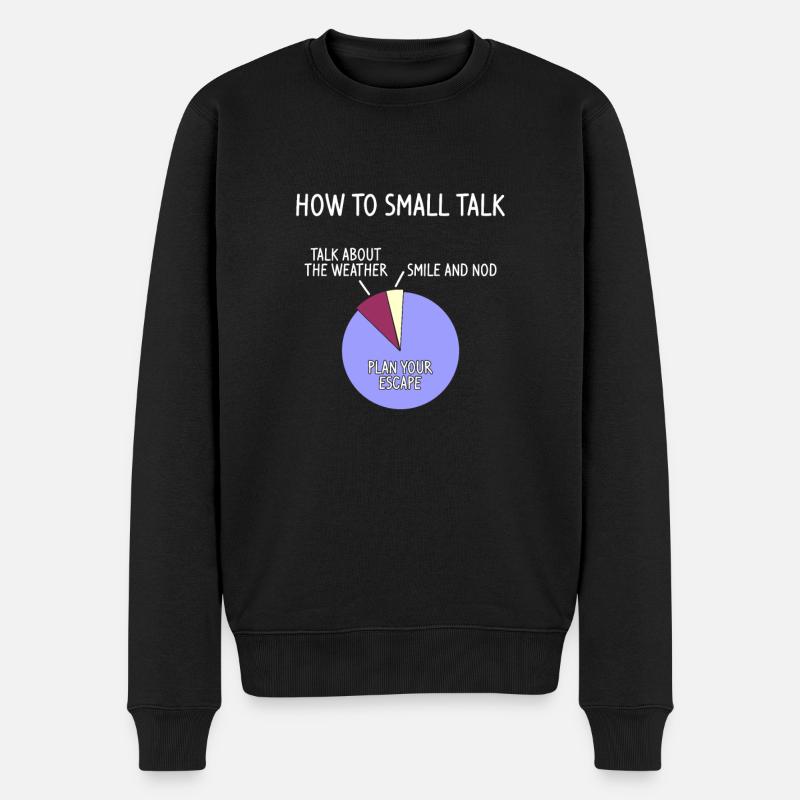 how to small talk - Männer Premium Bio Pullover - Schwarz