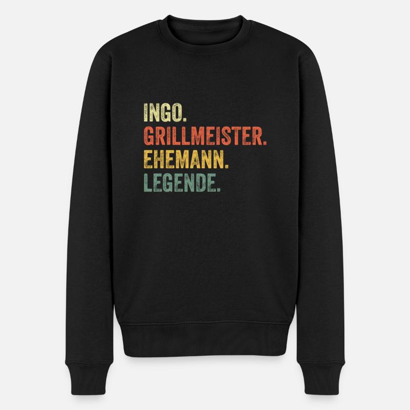 Ingo Grillmeister Ehemann Vorname Grillen - Männer Premium Bio Pullover - Schwarz