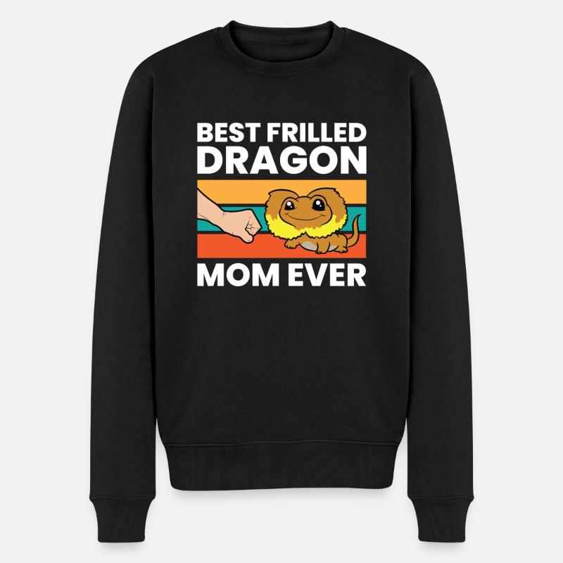 Die beste Drachenmama mit Rüschen - Männer Premium Bio Pullover - Schwarz