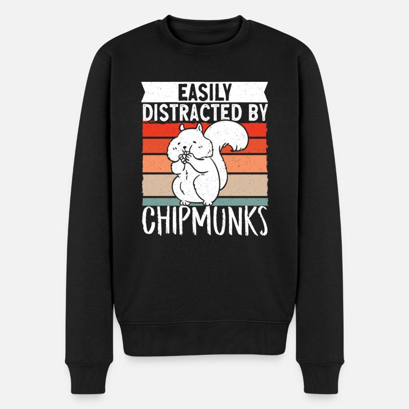 Chipmunk Rodent Gift - Men's Premium Organic Jumper - black