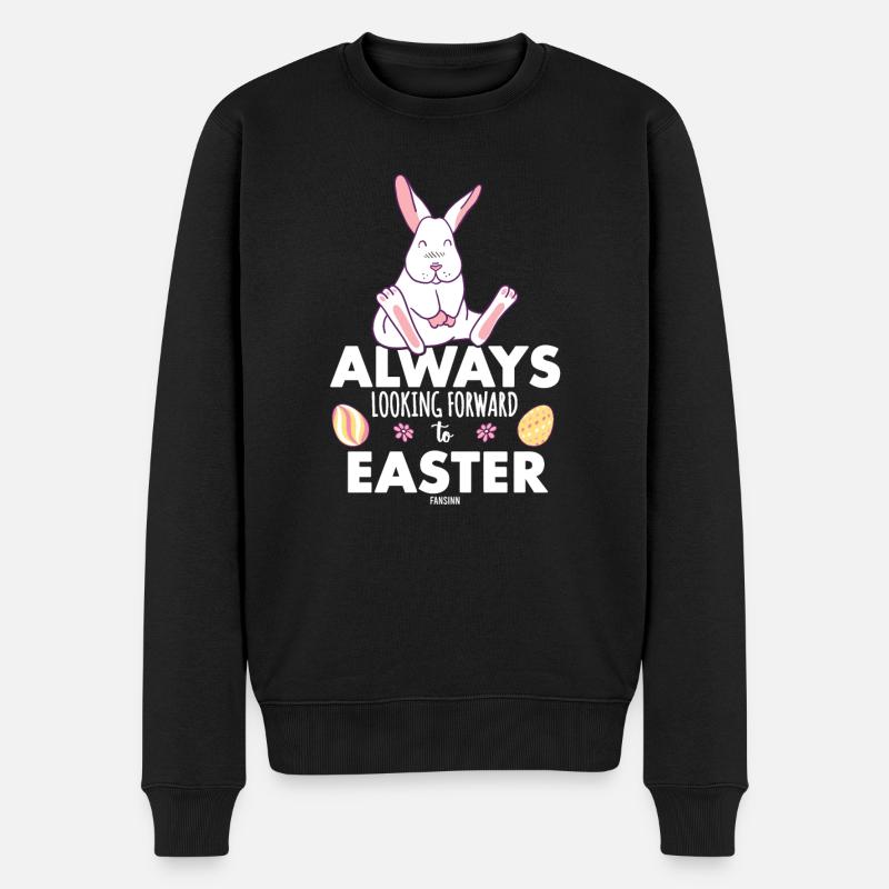 Ostern Hase Osterhase Geschenk - Männer Premium Bio Pullover - Schwarz