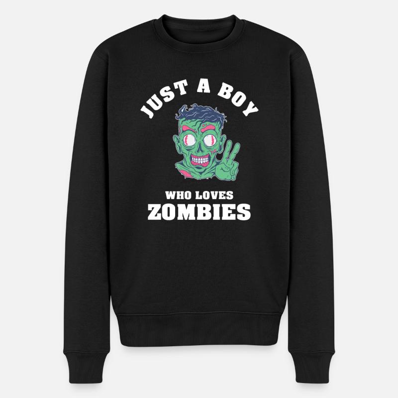 Juste un garçon qui aime les zombies - Pull Premium bio Homme - noir