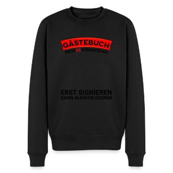 Gästebuch 35 Geburtstag Mann Frau Lustig - Männer Premium Bio Pullover - Schwarz - Vorne - Nico (187cm)
