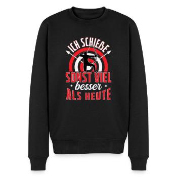 Bogenschießen Schieße Sonst viel besser - Männer Premium Bio Pullover - Schwarz - Vorne - Nico (187cm)