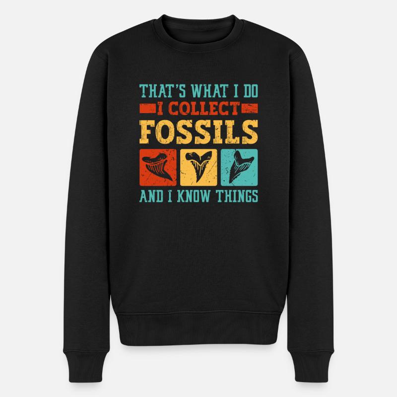 Megalodon Haifischzahn Fossil Sammler Geschenk - Männer Premium Bio Pullover - Schwarz