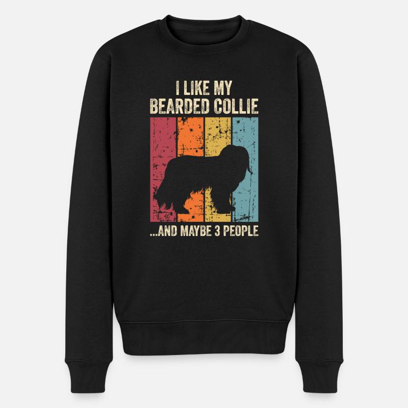 Bearded Collie Gift Chiens - Pull Premium bio Homme - noir