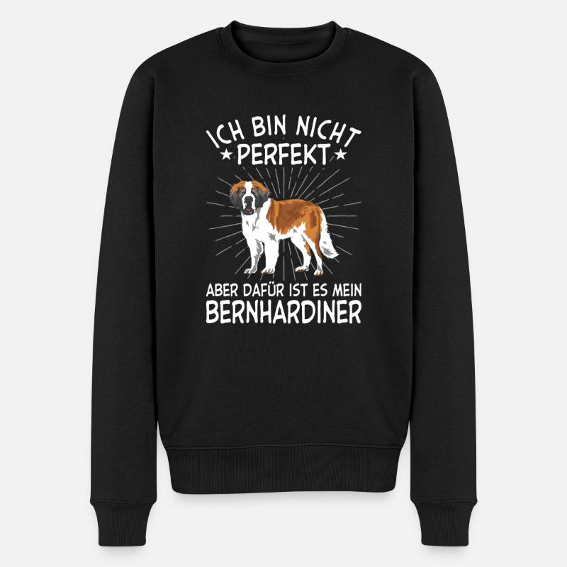 Bernhardiner Geschenk Hunde - Männer Premium Bio Pullover - Schwarz