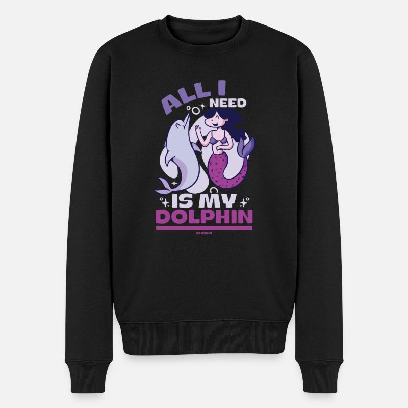 Delfin - Männer Premium Bio Pullover - Schwarz