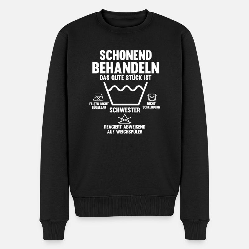 Geschwister Familie Schwestern Schwester - Männer Premium Bio Pullover - Schwarz