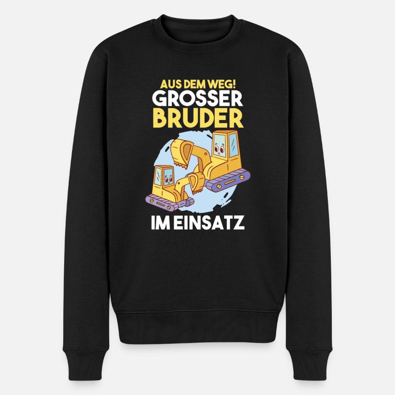 Dabbing Baggerfahrer Bagger Bruder - Männer Premium Bio Pullover - Schwarz