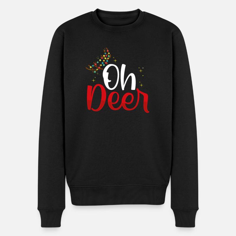 Ô renne Rudolf - Pull Premium bio Homme - noir