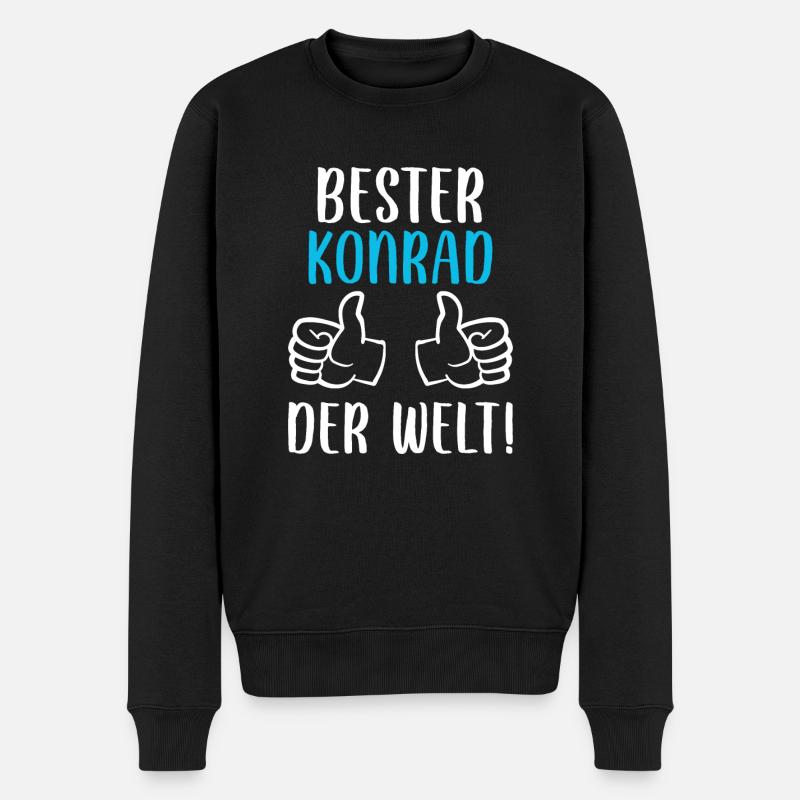 Konrad Vorname Name Geburtstag - Männer Premium Bio Pullover - Schwarz