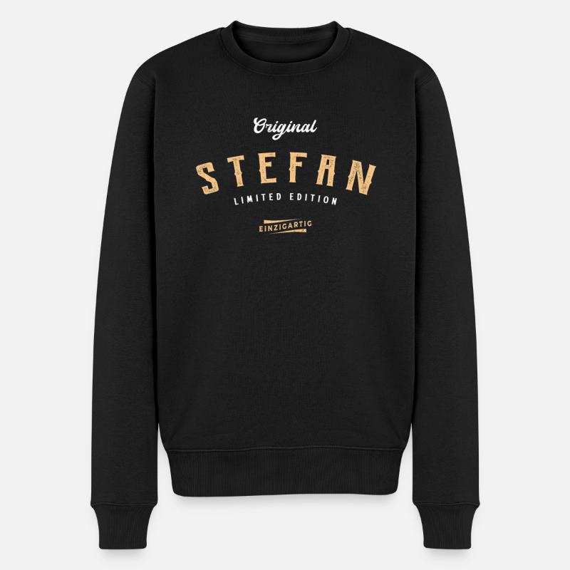 Stefan Limited Edition - Männer Premium Bio Pullover - Schwarz