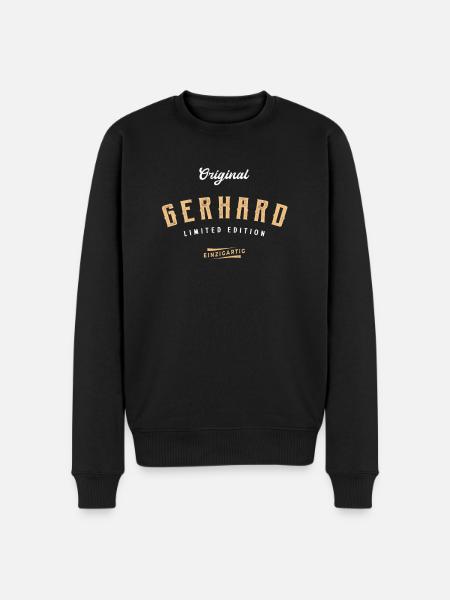 Gerhard Limited Edition - Männer Premium Bio Pullover - Schwarz