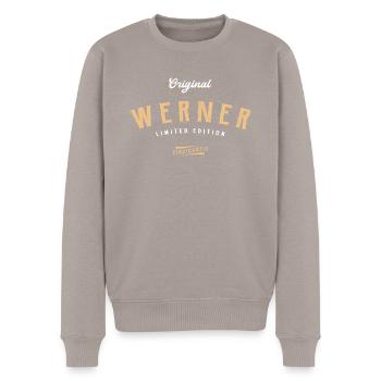Werner Limited Edition - Männer Premium Bio Pullover - Taupe - Vorne - Nico (187cm)