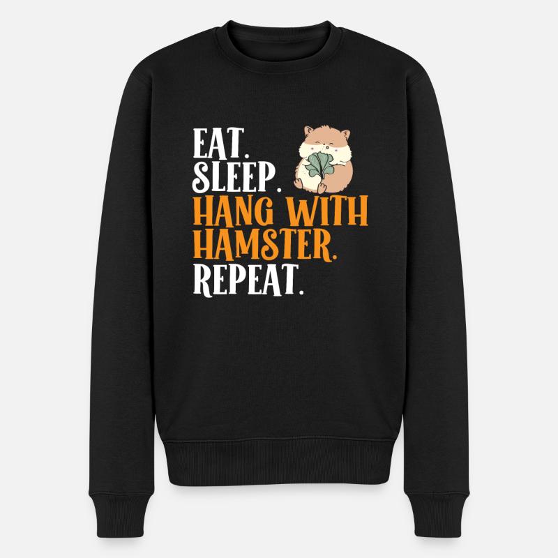 Hamster Geschenk Hamsterliebhaber - Männer Premium Bio Pullover - Schwarz