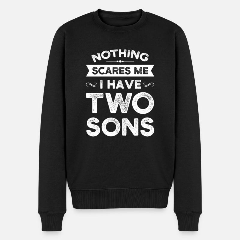 Vater von 2 Söhnen Vater Familie Geschenk - Männer Premium Bio Pullover - Schwarz