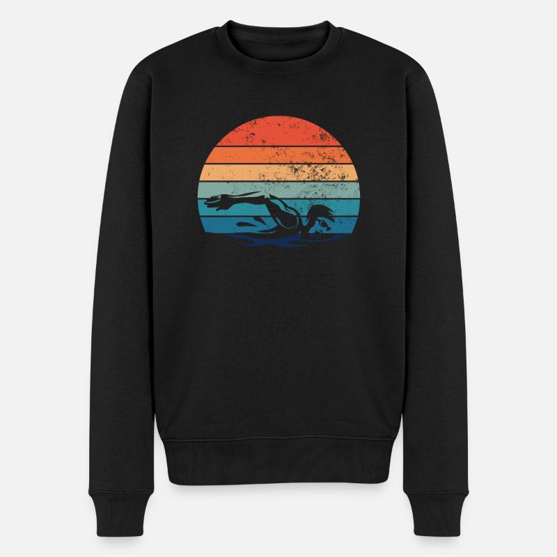 Schwimmen Trainer, Coaches Schwimmerin Schwimmer - Männer Premium Bio Pullover - Schwarz