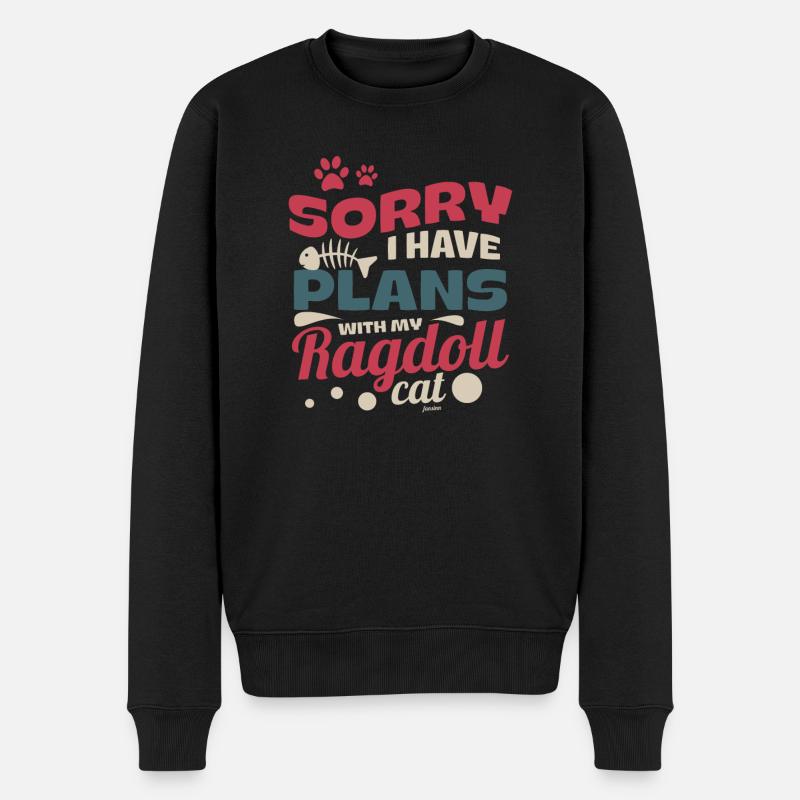 Ragdoll-Katze Katzenrasse Spruch - Männer Premium Bio Pullover - Schwarz