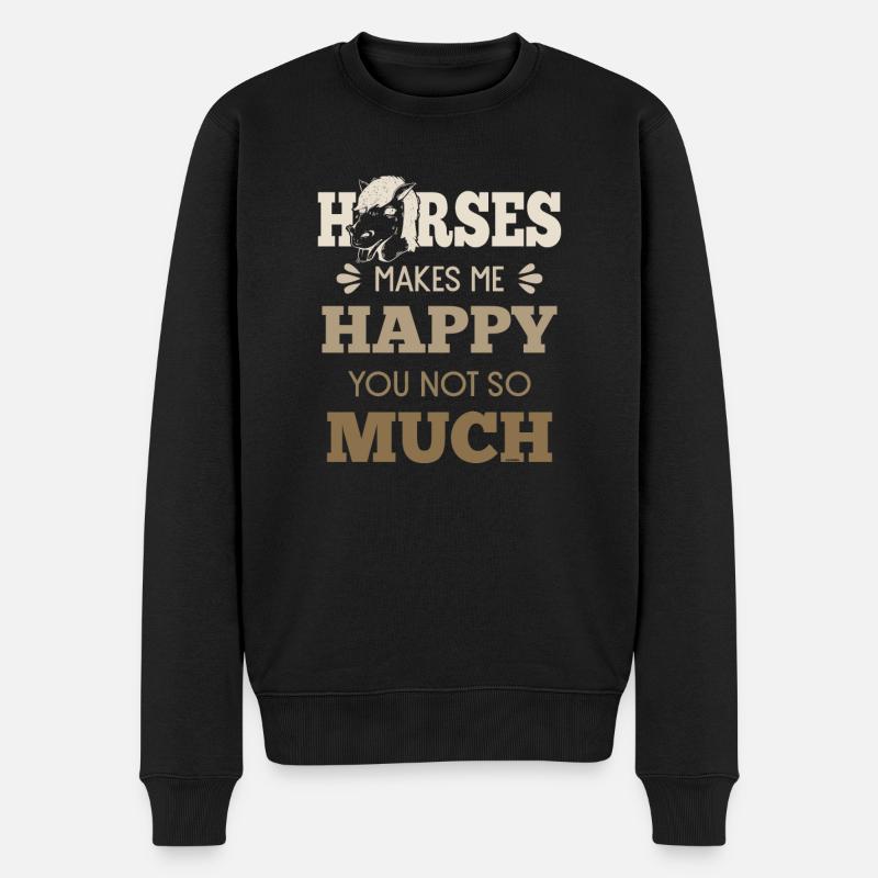 Les chevaux me rendent heureux - Pull Premium bio Homme - noir